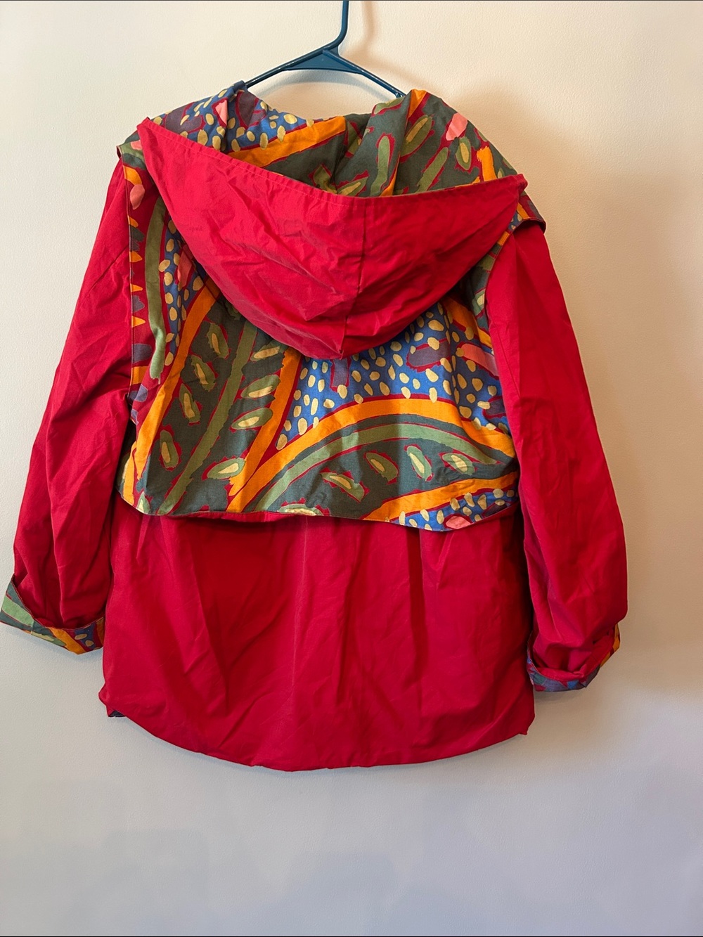 Isabelle Faure Reversible Barn Jacket, Red/Pattern - Picture 2 of 7